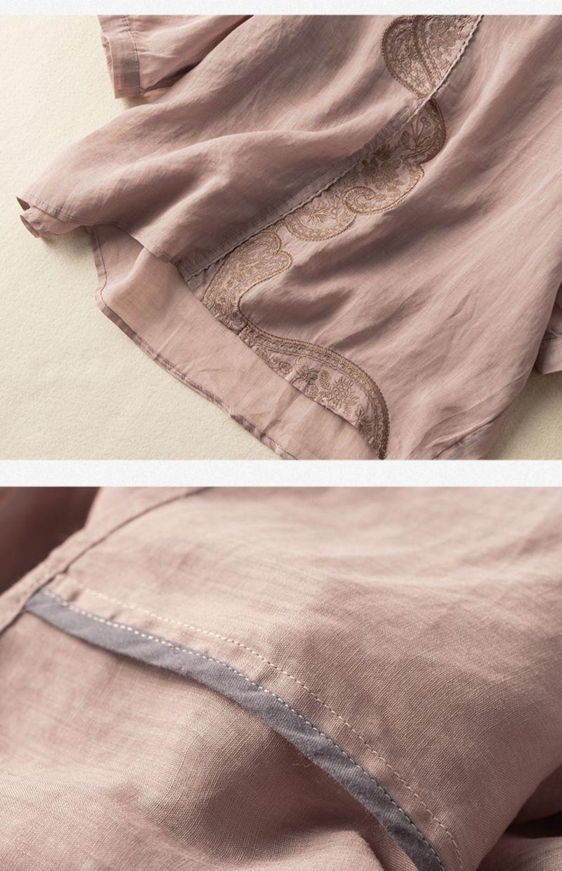 Elegance Cotton Tunic with Delicate Embroidery