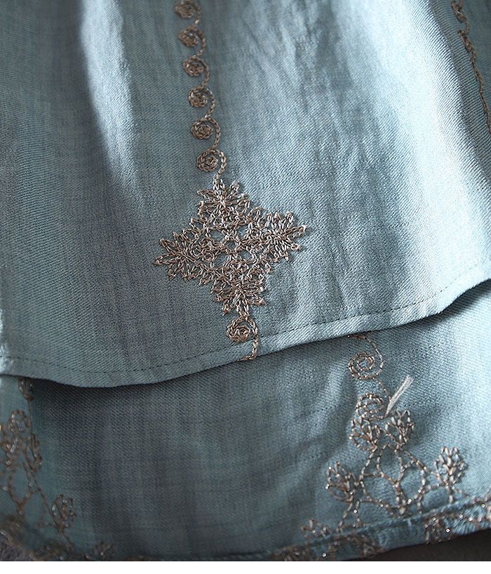 Boho Embroidered Linen Cotton Top