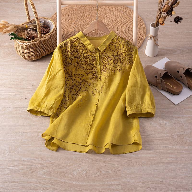 Elegant Floral Embroidered Shirt