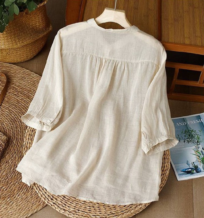 Elegant Floral Embroidered Shirt