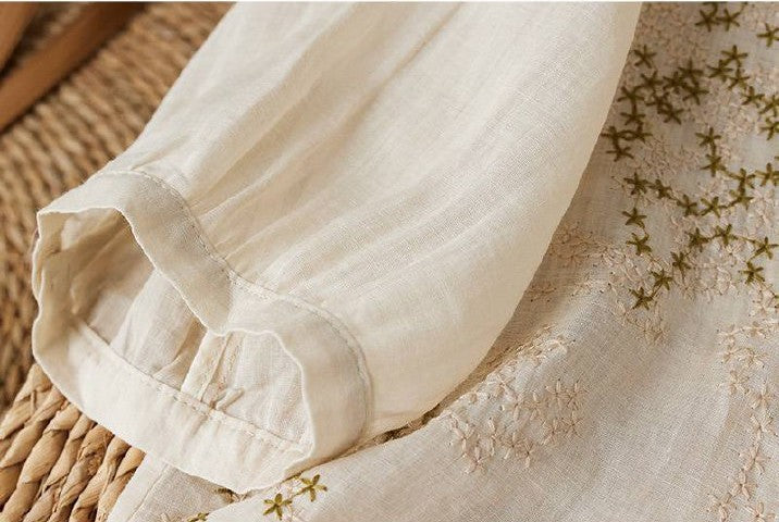 Elegant Floral Embroidered Shirt