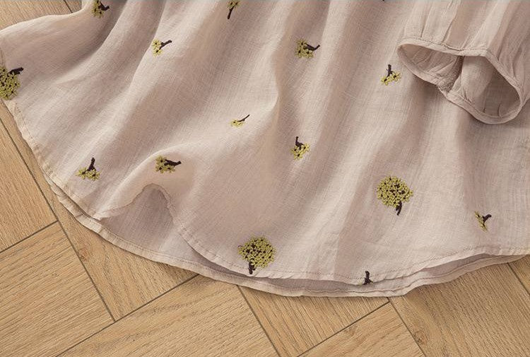 Floral Embroidered Button-Front Tunic