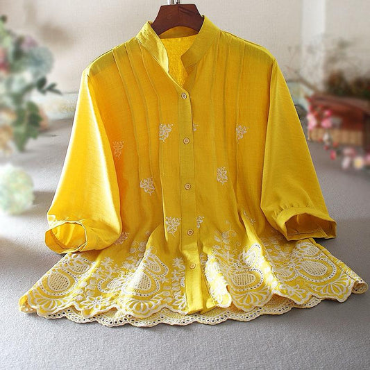 Elegance Cotton Embroidered Shirt