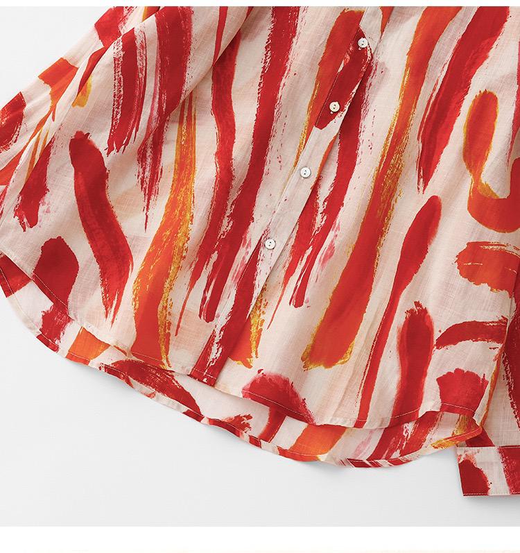 Elegante Artistic Waves Cotton Shirt