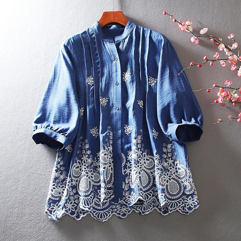 Elegance Cotton Embroidered Shirt