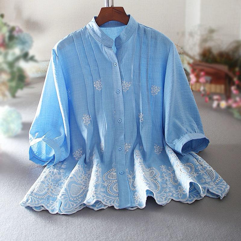 Elegance Cotton Embroidered Shirt