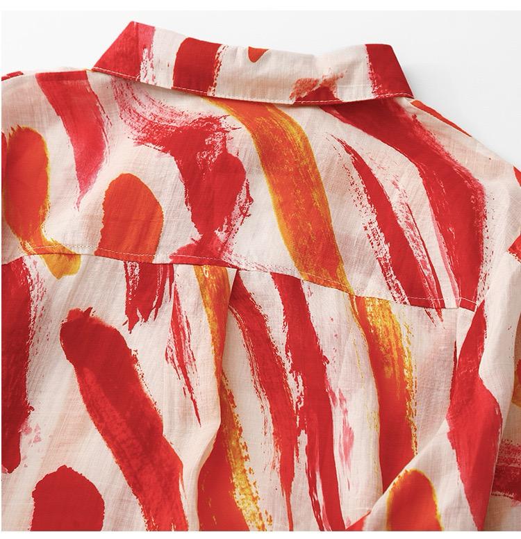 Elegante Artistic Waves Cotton Shirt