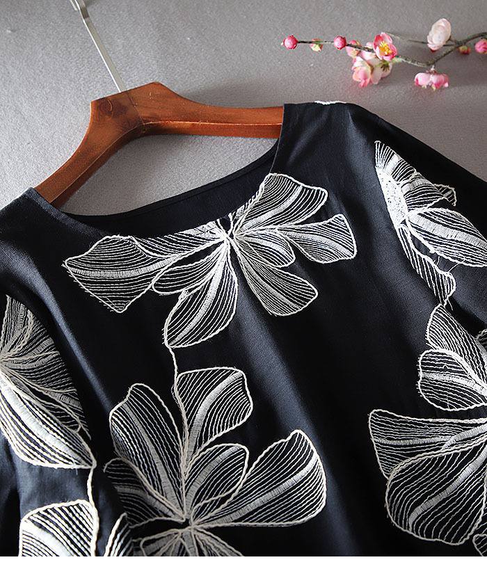 Elegant Floral Embroidered Cotton Top
