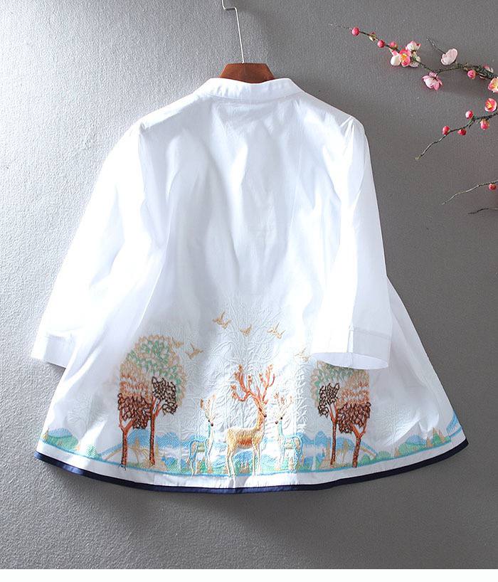 Embroidered Forest-Inspired Shirt