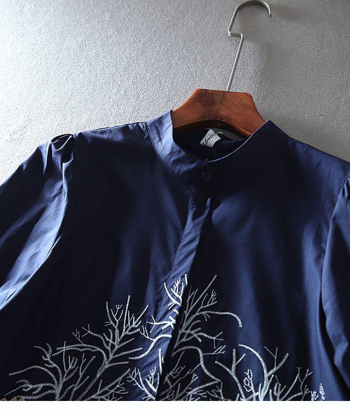 Embroidered Forest-Inspired Shirt