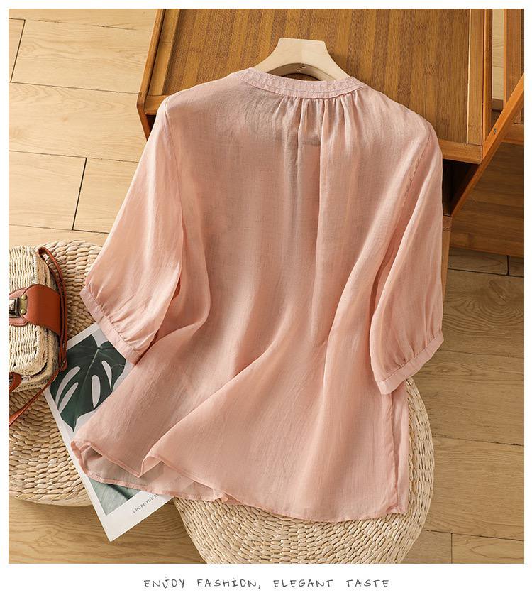 Blossom Breeze Embroidered Cotton Blouse