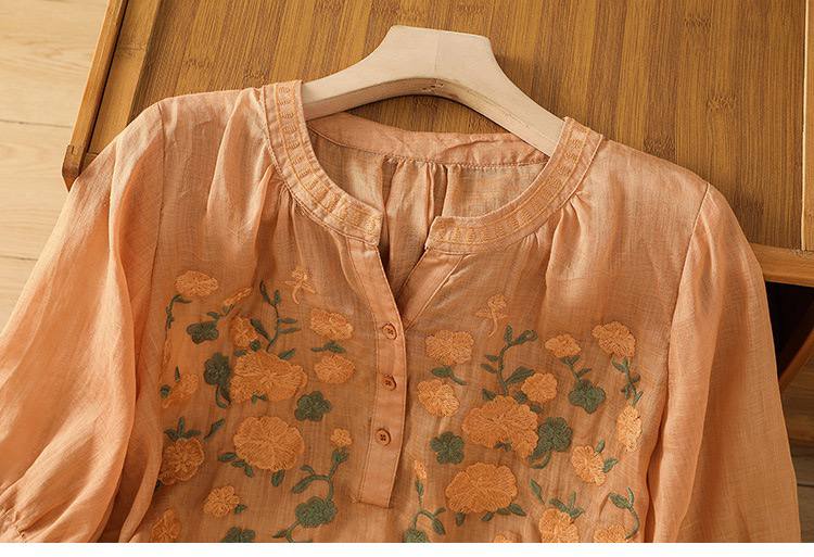 Blossom Breeze Embroidered Cotton Blouse
