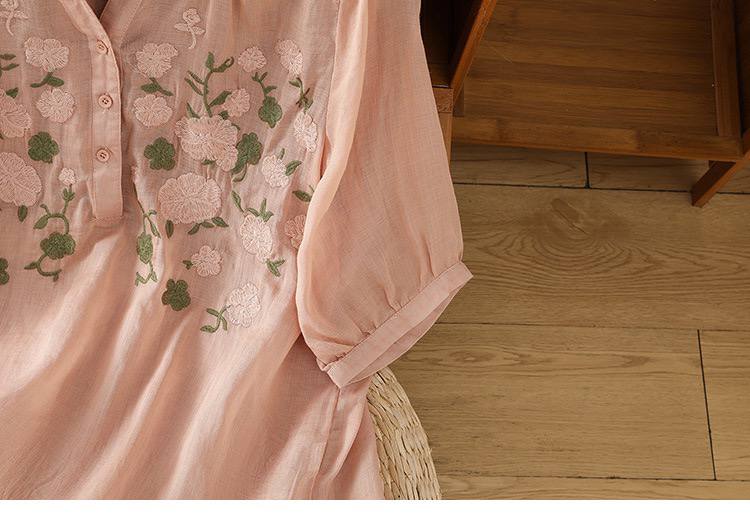 Blossom Breeze Embroidered Cotton Blouse