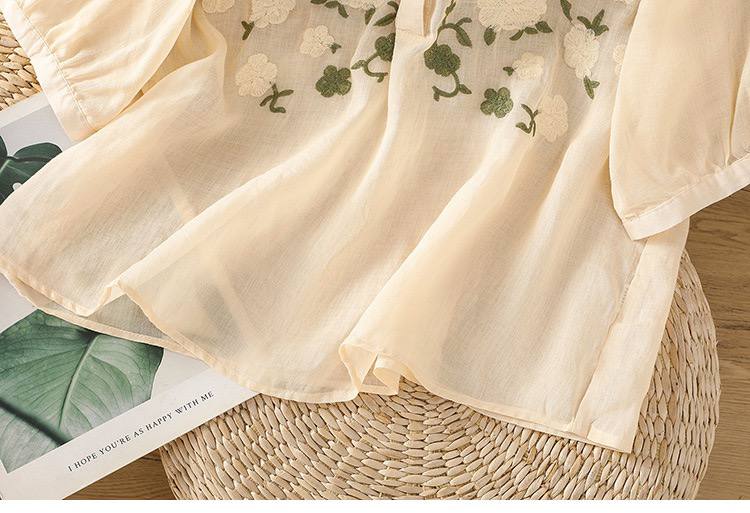 Blossom Breeze Embroidered Cotton Blouse