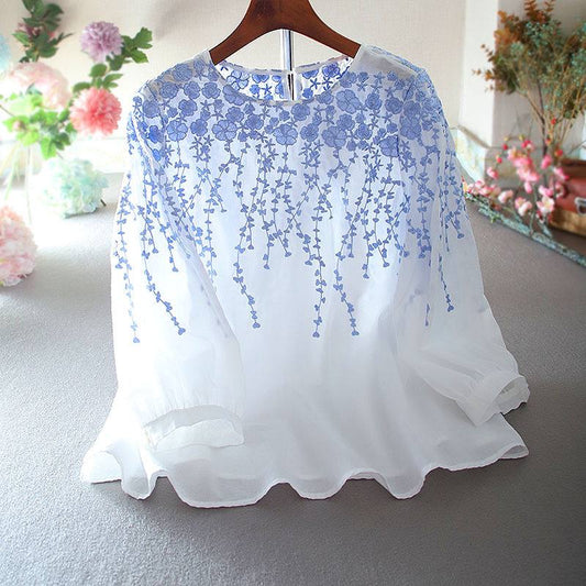 Floral Flow Embroidered  Top