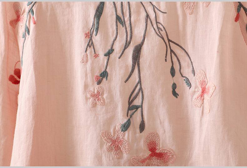 Blush Bloom Embroidered Cotton Top