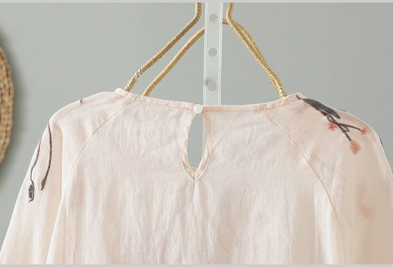 Blush Bloom Embroidered Cotton Top