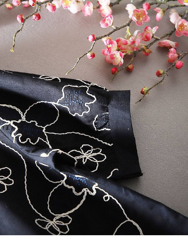 Elegant Floral Embroidered Cotton Top